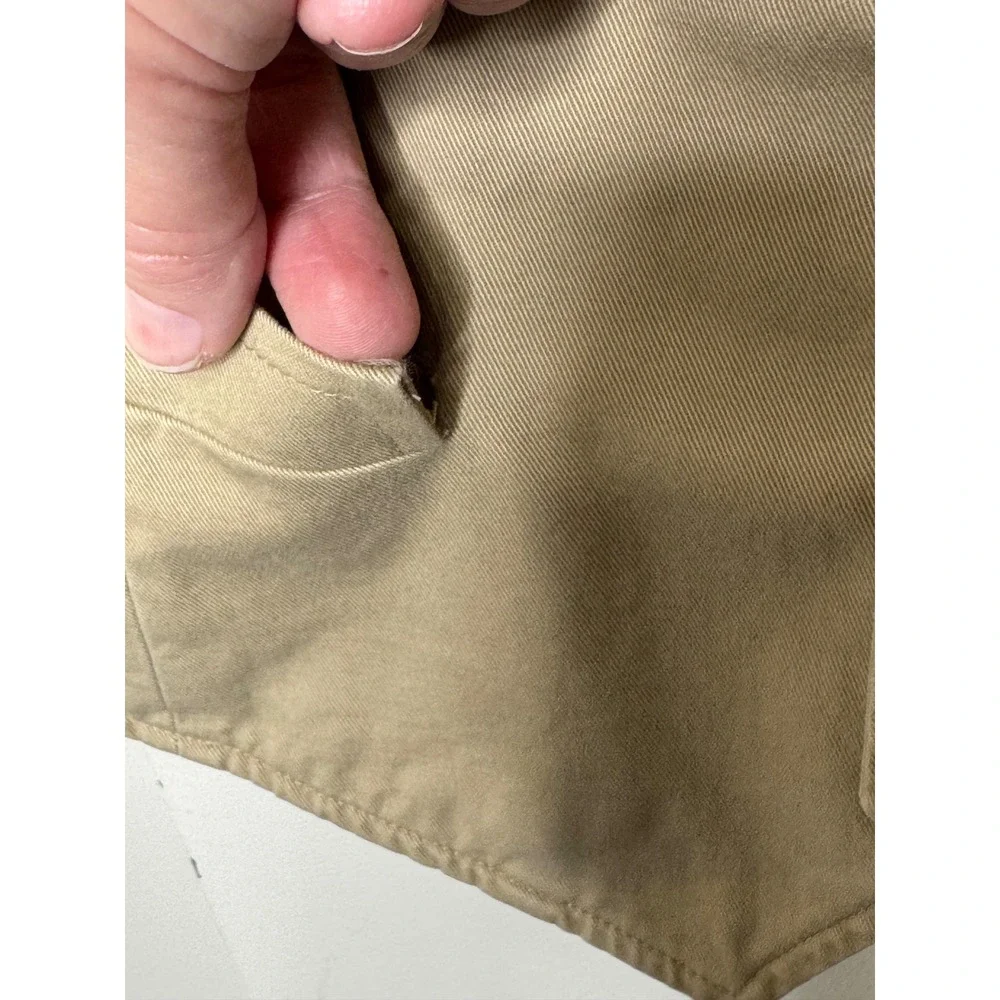 Vintage‎ Polo Ralph Lauren Cotton Button Vest Satin Back Tan XXL